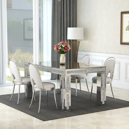 Rectangular Dining Table with Crushed Diamond