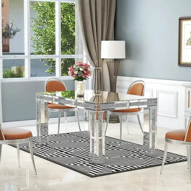 Rectangular Dining Table with Crushed Diamond