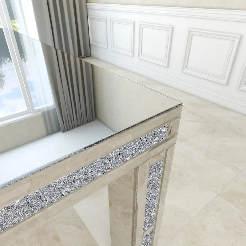 Rectangular Dining Table with Crushed Diamond