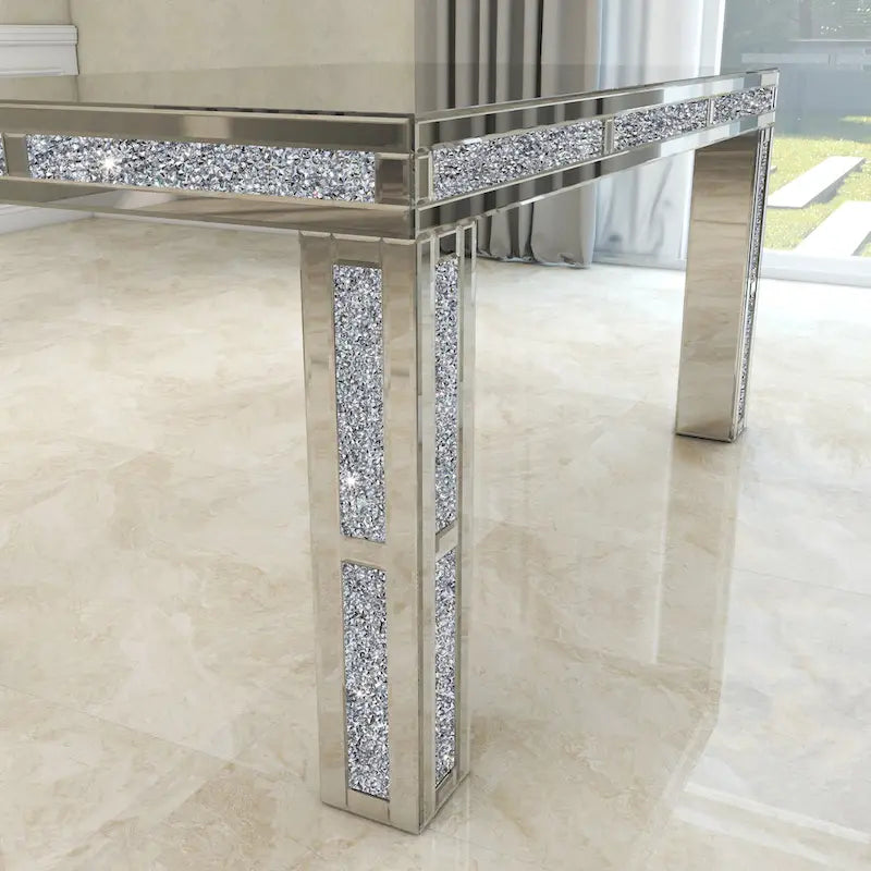 Rectangular Dining Table with Crushed Diamond