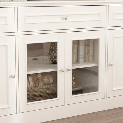 Large Entertainment Center Bookshelves 57x38 inch Hutch Space for TV