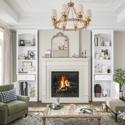 Large Entertainment Center Bookshelves 57x38 inch Hutch Space for TV