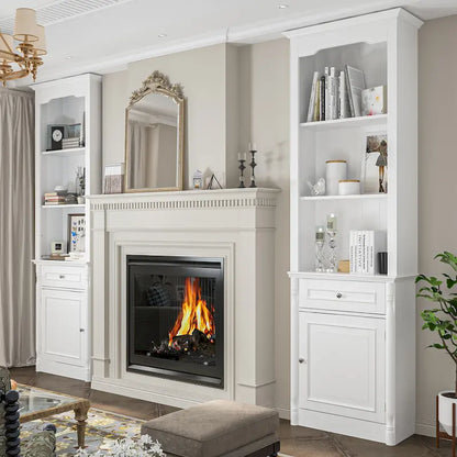 Large Entertainment Center Bookshelves 57x38 inch Hutch Space for TV