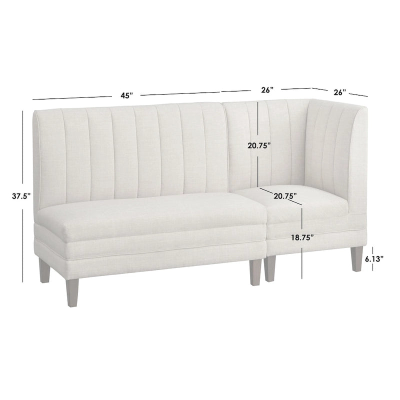 Lifestorey Kerrington 2-Piece Channel Back Upholstered Bench Set