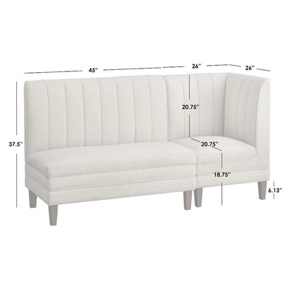 Lifestorey Kerrington 2-Piece Channel Back Upholstered Bench Set
