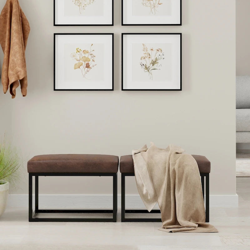 WYNDENHALL Kerwood 26 inch Wide Contemporary Rectangle Ottoman Bench in Faux Leather