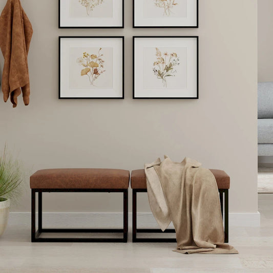 WYNDENHALL Kerwood 26 inch Wide Contemporary Rectangle Ottoman Bench in Faux Leather