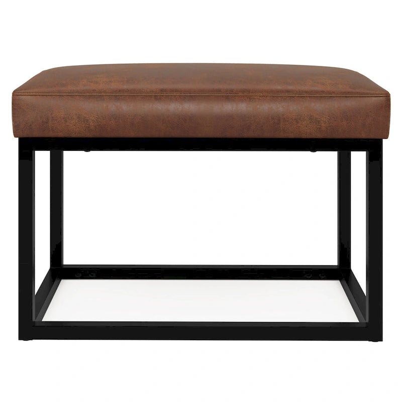 WYNDENHALL Kerwood 26 inch Wide Contemporary Rectangle Ottoman Bench in Faux Leather