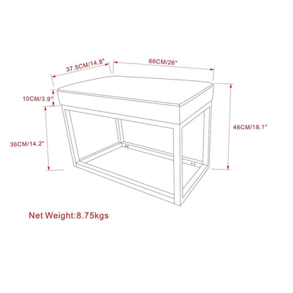 WYNDENHALL Kerwood 26 inch Wide Contemporary Rectangle Ottoman Bench in Faux Leather
