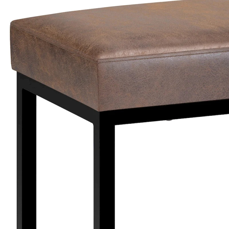 WYNDENHALL Kerwood 26 inch Wide Contemporary Rectangle Ottoman Bench in Faux Leather