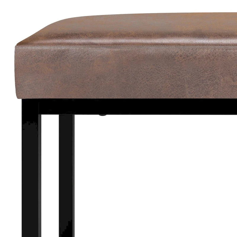 WYNDENHALL Kerwood 26 inch Wide Contemporary Rectangle Ottoman Bench in Faux Leather