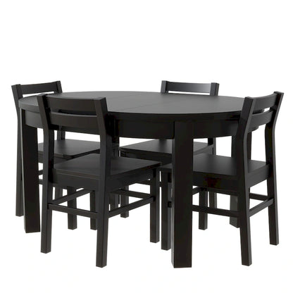 Merax Farmhouse 5-Piece Extendable Round Dining Table Set