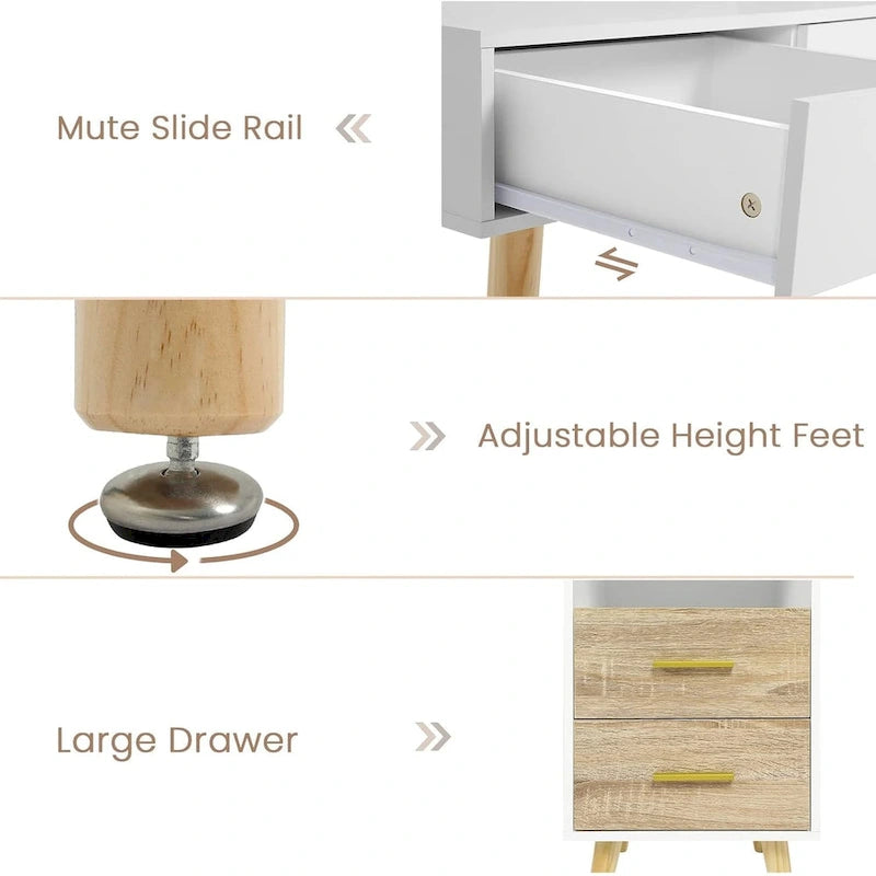 Makeup Vanity Desk 3 Color Touch Screen 5 Storage Drawers