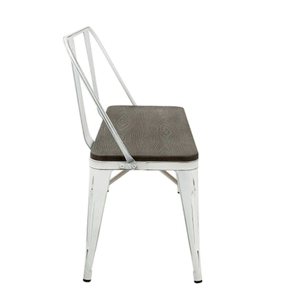 42 Espresso Bamboo Seat with White Stand Bench