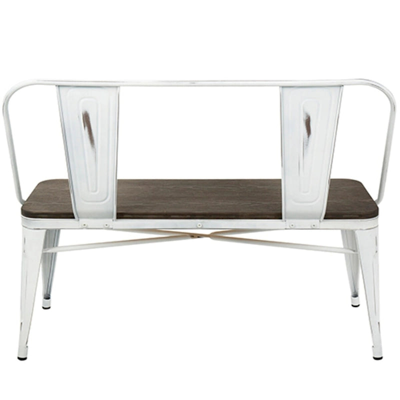 42 Espresso Bamboo Seat with White Stand Bench