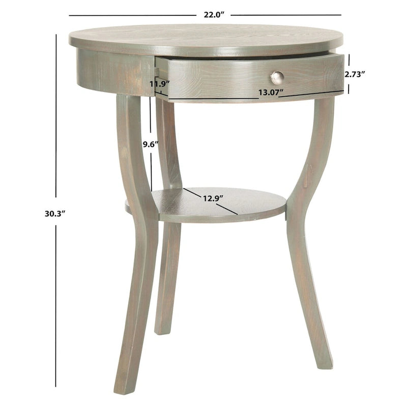 SAFAVIEH Mercedes End Table - 22 x 22 x 30.3 - 22Wx22Dx30H