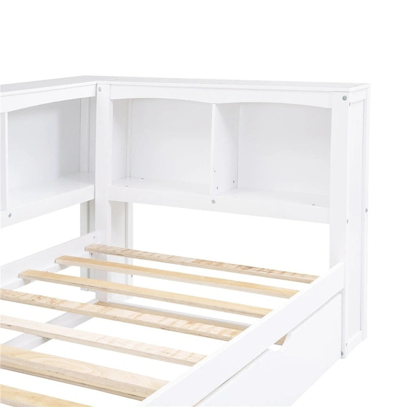 Twin Size Daybed with Trundle, Storage Cabinets and USB Ports