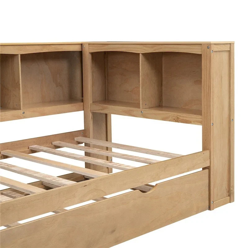 Twin Size Daybed with Trundle, Storage Cabinets and USB Ports