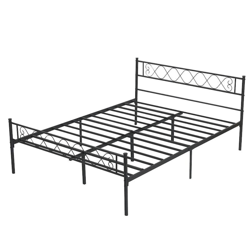 Metal Platform Bed Frame with Sweet Heart Headboard