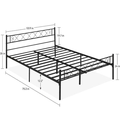 Metal Platform Bed Frame with Sweet Heart Headboard