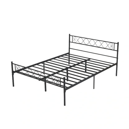 Metal Platform Bed Frame with Sweet Heart Headboard