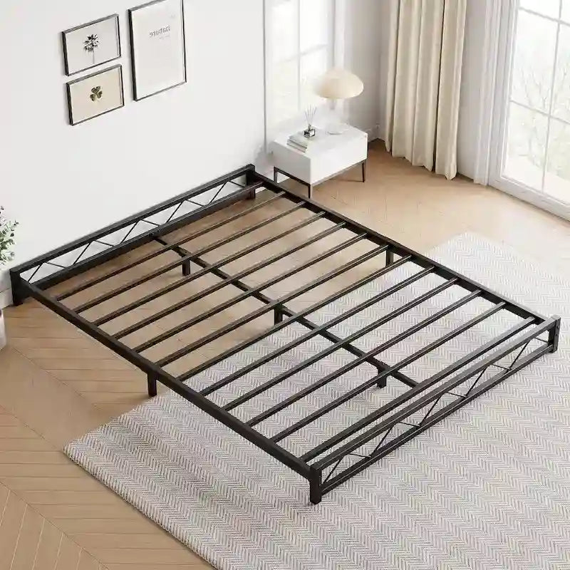 Easy Assembly Full Size Bed Frame with Steel Slat Support