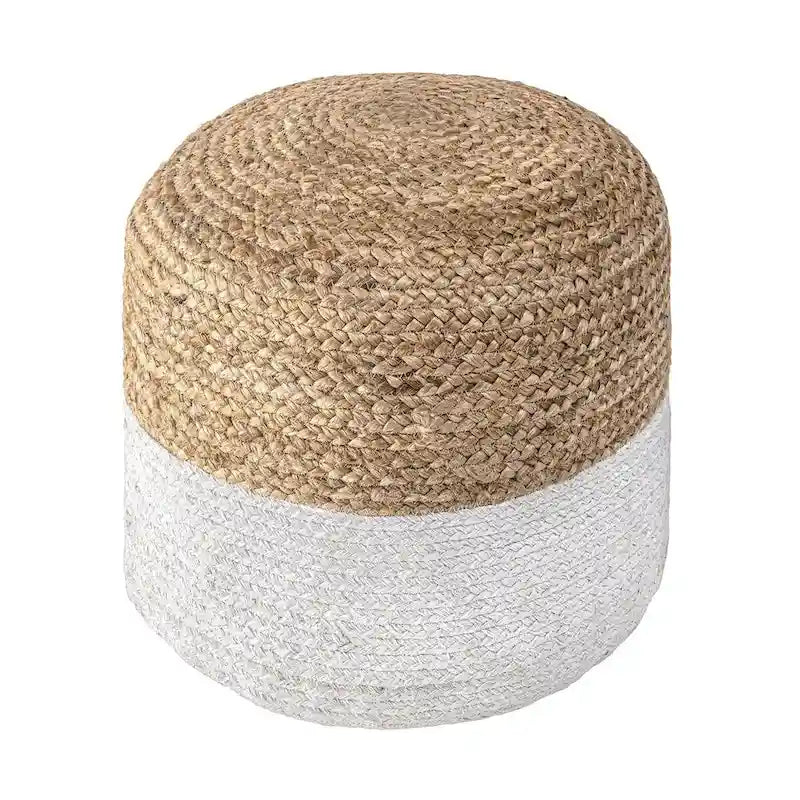 Nuloom Janus Braided Jute Ottoman Pouf
