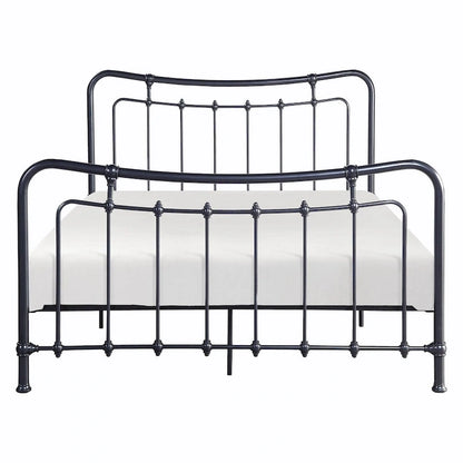 Engel Full Size Bed, Metal Spindle Frame in Gray Finish, Traditional Style