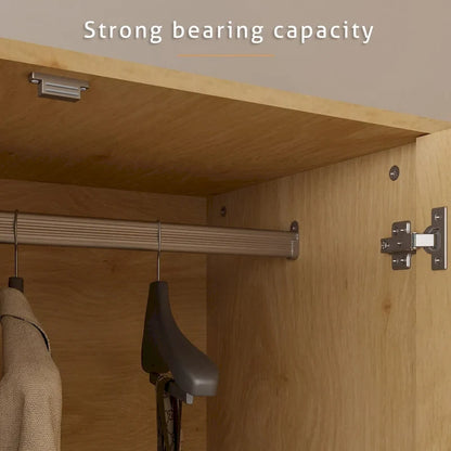 110W Rattan Style Family Wardrobe Armoire Closet Storage Set - N/A