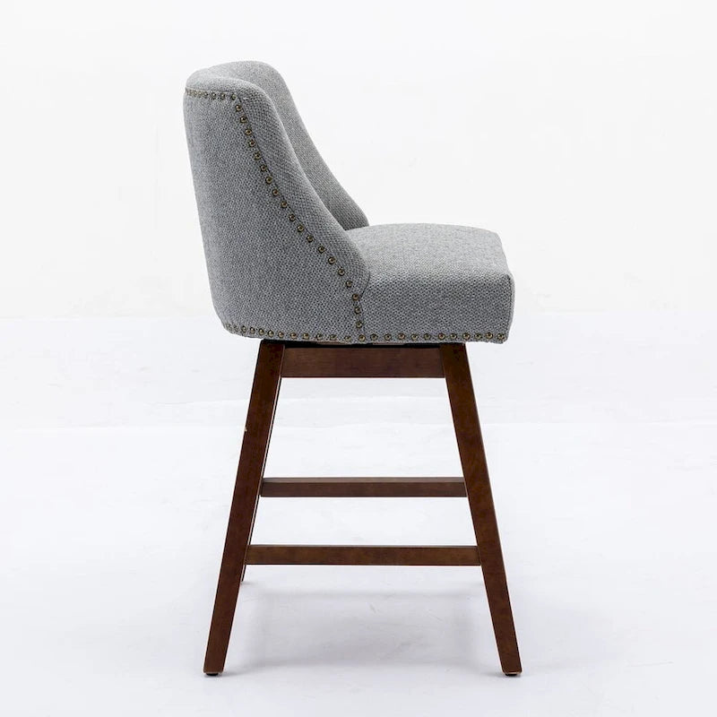 Counter Height Swivel Bar Stools with Backs, Set of 2