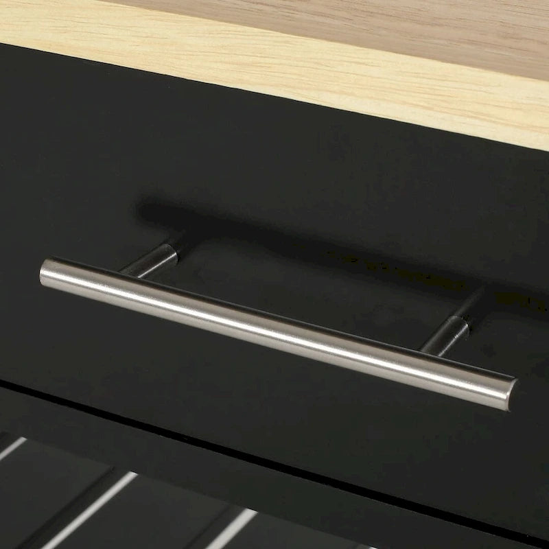 Modern White Wood Kitchen Cart with Wheels Drawers and Shelves by Christopher Knight Home