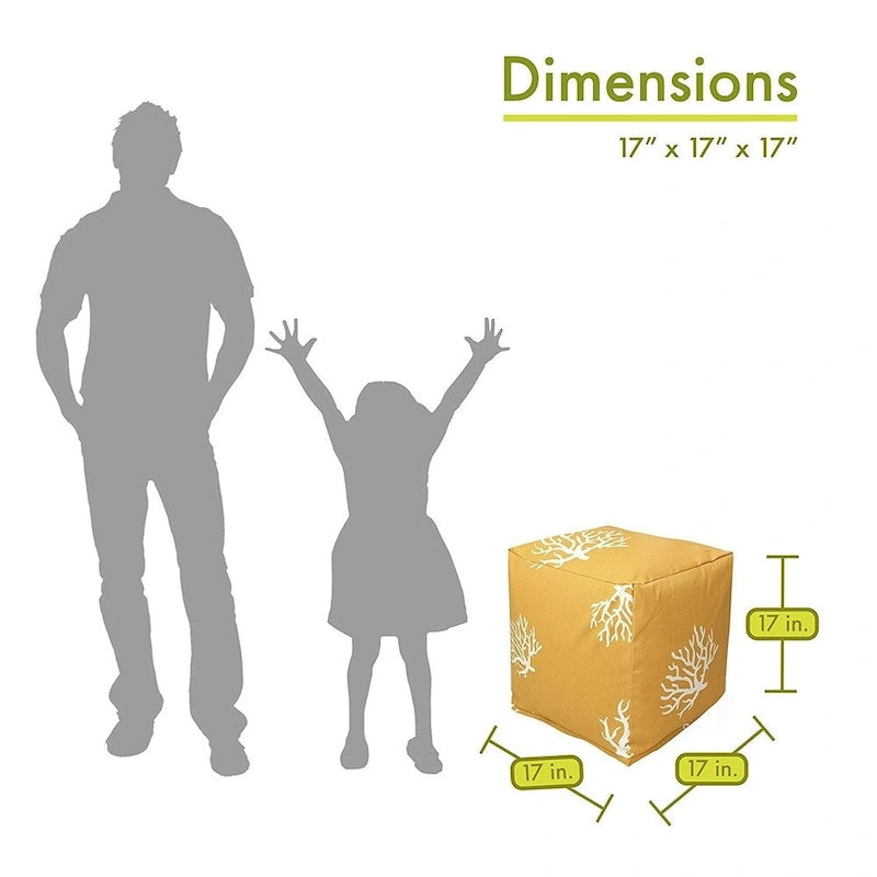 Majestic Home Goods Coral Indoor / Outdoor Ottoman Pouf Cube