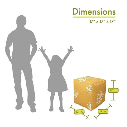 Majestic Home Goods Coral Indoor / Outdoor Ottoman Pouf Cube