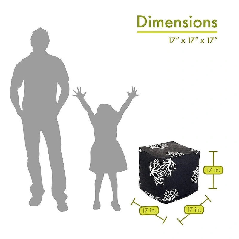 Majestic Home Goods Coral Indoor / Outdoor Ottoman Pouf Cube