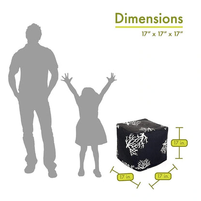 Majestic Home Goods Coral Indoor / Outdoor Ottoman Pouf Cube