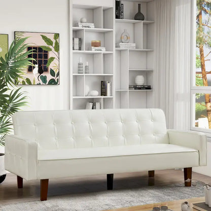 Sofa Bed, Futon Couch Bed, Faux Leather Love Seats Sofa, Loveseat Sleeper Bed For Living Room, Guest
