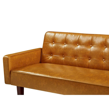 Sofa Bed, Futon Couch Bed, Faux Leather Love Seats Sofa, Loveseat Sleeper Bed For Living Room, Guest