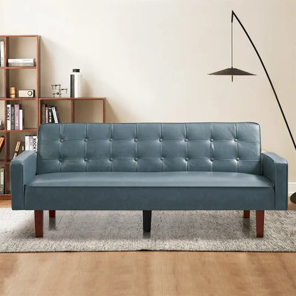 Sofa Bed, Futon Couch Bed, Faux Leather Love Seats Sofa, Loveseat Sleeper Bed For Living Room, Guest