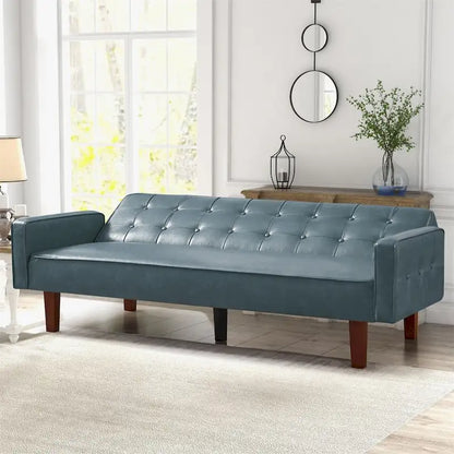 Sofa Bed, Futon Couch Bed, Faux Leather Love Seats Sofa, Loveseat Sleeper Bed For Living Room, Guest