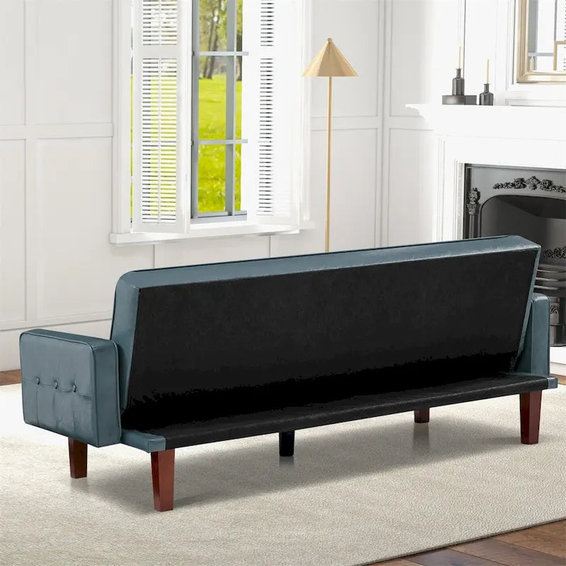 Sofa Bed, Futon Couch Bed, Faux Leather Love Seats Sofa, Loveseat Sleeper Bed For Living Room, Guest