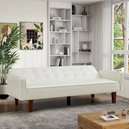 Sofa Bed, Futon Couch Bed, Faux Leather Love Seats Sofa, Loveseat Sleeper Bed For Living Room, Guest