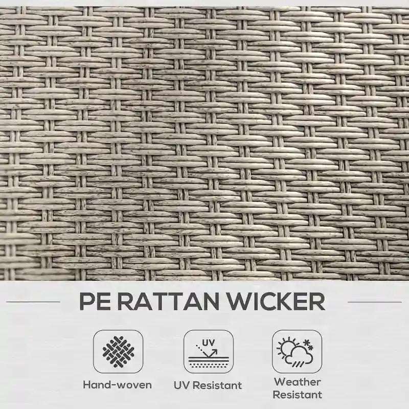 Outsunny 5 Piece Patio Furniture Set, Outdoor Conversation Set with L-Shaped Sofa, Cushions, for Backyard, Lawn and Pool