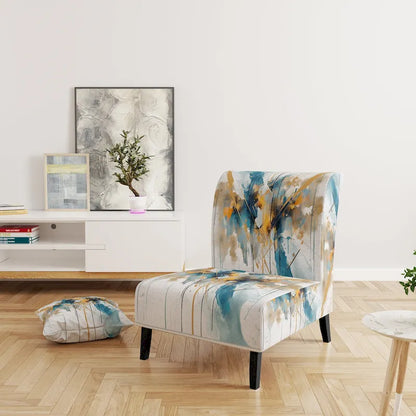 Designart Teal and Gold Elegance Upholstered Minimalism Accent Chair and Modern & Contemporary Arm Chair - Multiple Color