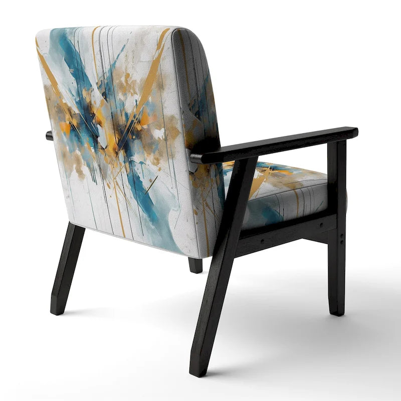 Designart Teal and Gold Elegance Upholstered Minimalism Accent Chair and Modern & Contemporary Arm Chair - Multiple Color