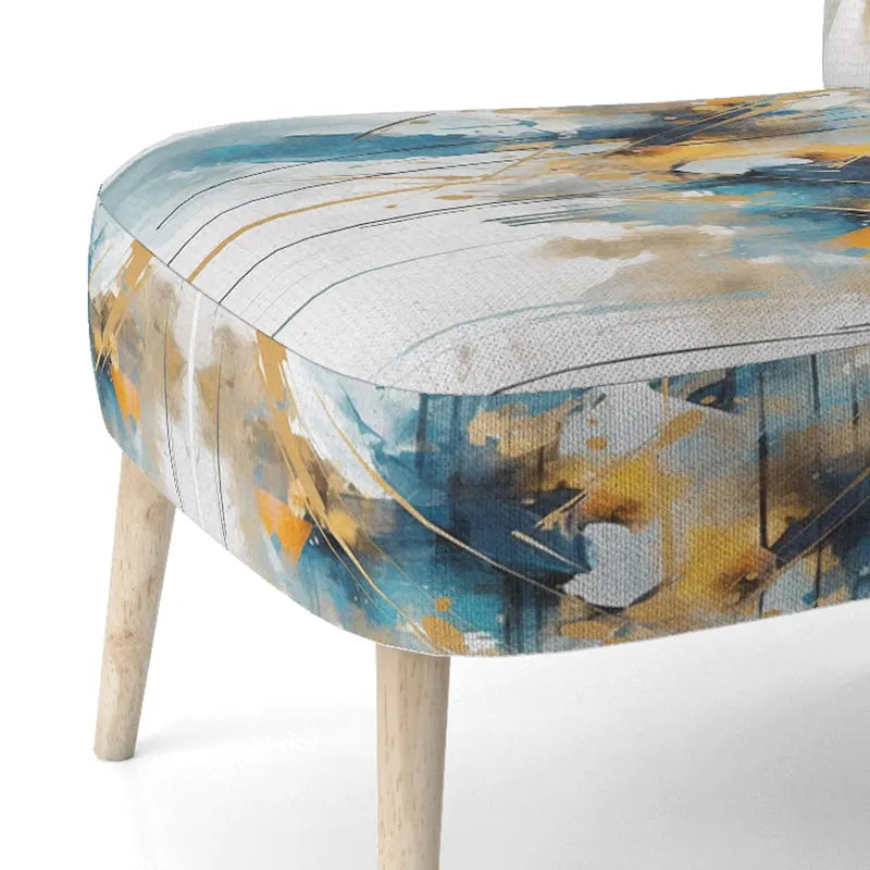 Designart Teal and Gold Elegance Upholstered Minimalism Accent Chair and Modern & Contemporary Arm Chair - Multiple Color