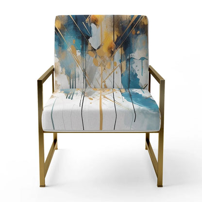 Designart Teal and Gold Elegance Upholstered Minimalism Accent Chair and Modern & Contemporary Arm Chair - Multiple Color