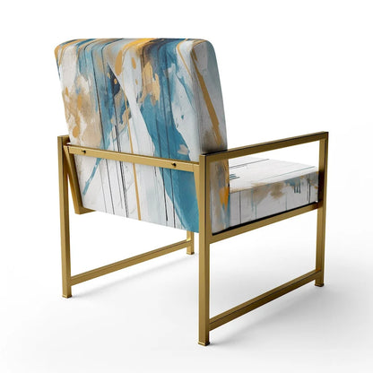 Designart Teal and Gold Elegance Upholstered Minimalism Accent Chair and Modern & Contemporary Arm Chair - Multiple Color