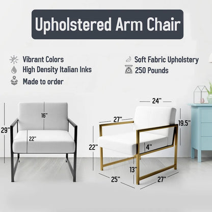 Designart Teal and Gold Elegance Upholstered Minimalism Accent Chair and Modern & Contemporary Arm Chair - Multiple Color