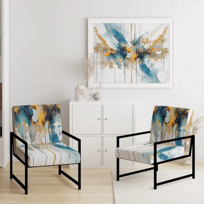 Designart Teal and Gold Elegance Upholstered Minimalism Accent Chair and Modern & Contemporary Arm Chair - Multiple Color