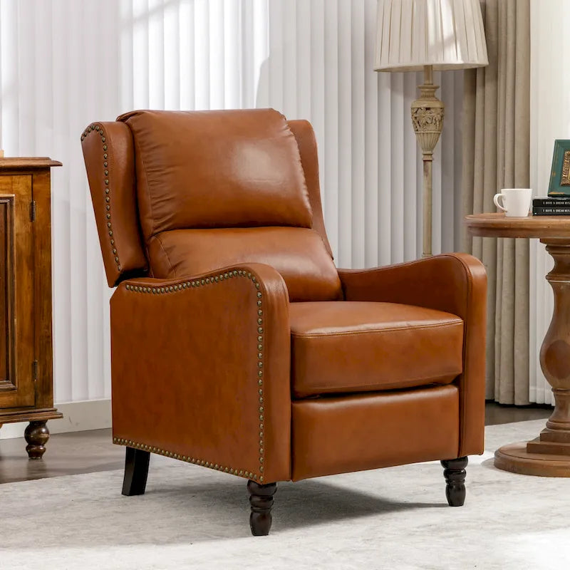 COZYMAN Leather Pushback Recliner Comfortable Living Room Chair